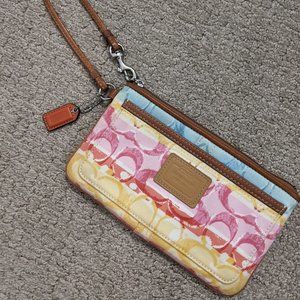 Multicolor Coach Wristlet